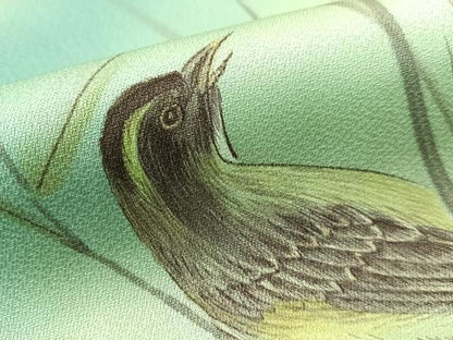 平和屋着物▼訪問着 手描き 休み鳥 暈し染め 正絹 逸品 CABF0750vp