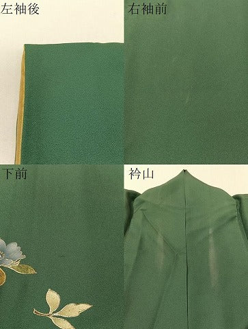 平和屋着物▼訪問着 螺鈿 破れ色紙舞花文 暈し染め 金銀彩 正絹 逸品 CABF0759vp