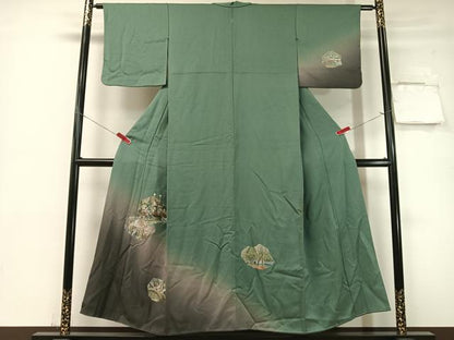 平和屋着物▼訪問着 総刺繍 東海道五十三次 暈し染め 正絹 逸品 CABF0763vp
