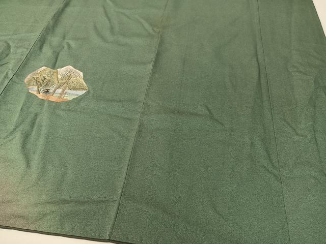 平和屋着物▼訪問着 総刺繍 東海道五十三次 暈し染め 正絹 逸品 CABF0763vp