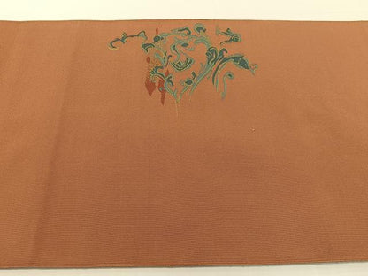 平和屋着物●爪掻き本綴れ　八寸名古屋帯　唐草文　正絹　逸品　未使用　CABF0773vp