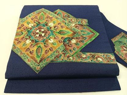 平和屋着物●九寸名古屋帯　ひげ紬　更紗菱文　金彩　正絹　逸品　CABF0774vp