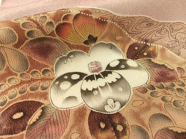 平和屋着物●伝統工芸士　水野保　保辻が花染　九寸名古屋帯　手描き　鬼しぼ縮緬　正絹　逸品　CABF0775vp