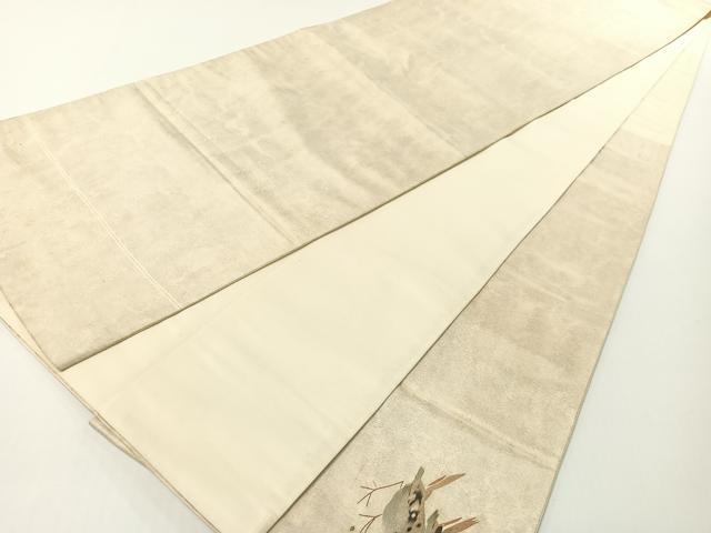平和屋着物●太鼓柄袋帯　総刺繍　すずめ　正絹　逸品　CABF0786vp