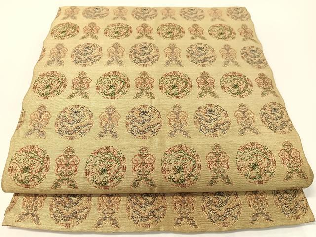 平和屋着物●全通柄京袋帯　雲龍　金糸　正絹　逸品　CABF0787vp