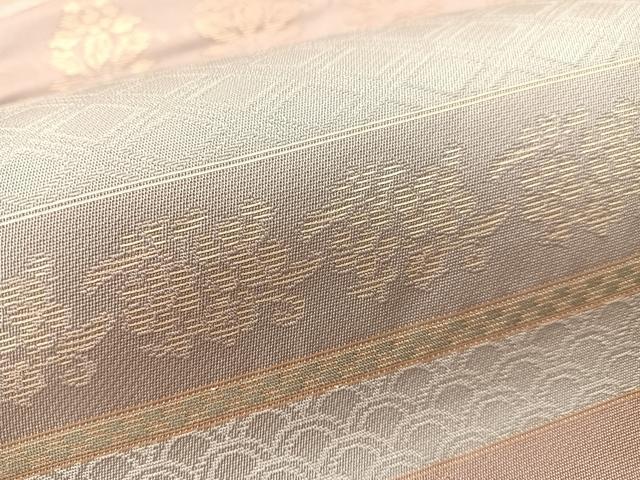 平和屋着物●六通柄京袋帯　更紗横段文　金銀糸　正絹　逸品　CABF0792vp