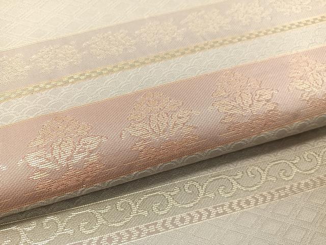 平和屋着物●六通柄京袋帯　更紗横段文　金銀糸　正絹　逸品　CABF0792vp