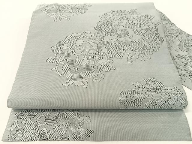 平和屋着物●八寸名古屋帯　綴れ　花蝶唐草丸文　正絹　逸品　CABF0797vp