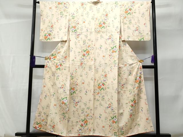 平和屋着物■上質な小紋　花唐草文　正絹　逸品　CABF0851fb