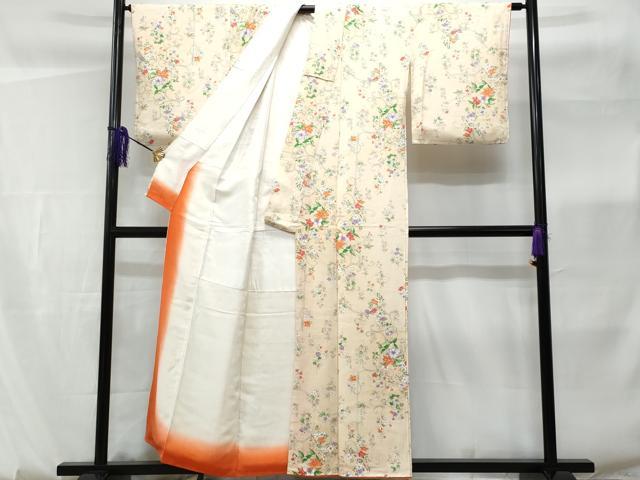 平和屋着物■上質な小紋　花唐草文　正絹　逸品　CABF0851fb