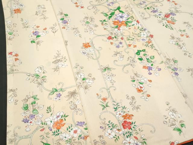 平和屋着物■上質な小紋　花唐草文　正絹　逸品　CABF0851fb