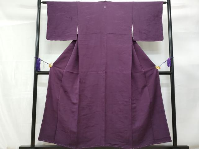 平和屋着物■上質な色無地　遠山樹林地紋　葡萄色　正絹　逸品　未使用　CABF0865fb