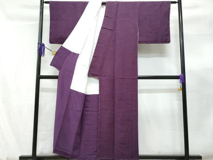 平和屋着物■上質な色無地　遠山樹林地紋　葡萄色　正絹　逸品　未使用　CABF0865fb