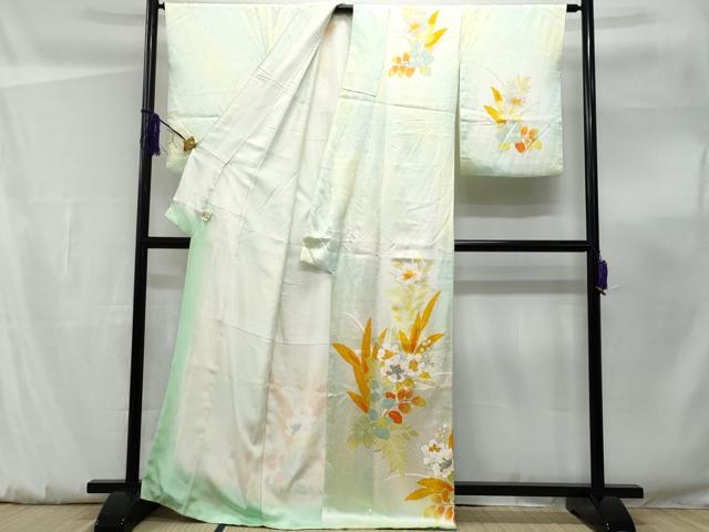 平和屋着物■訪問着　枝花文　暈し染め　金彩　正絹　逸品　CABF0866fb