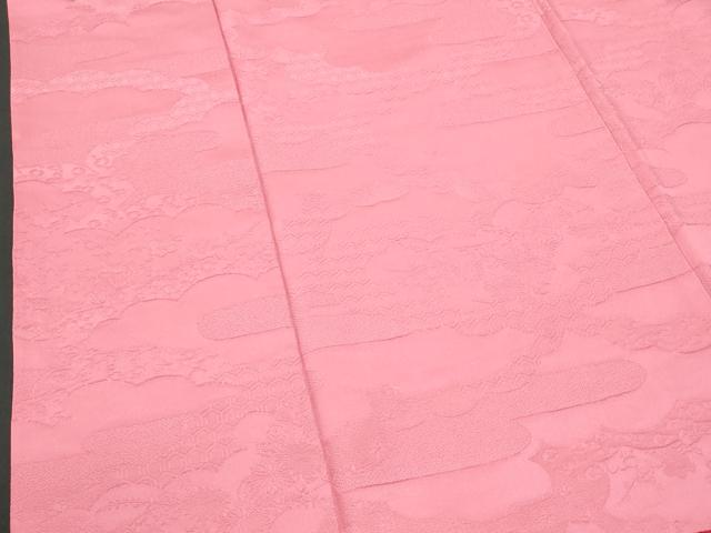 平和屋着物■上質な色無地　草花吉祥地紋　桃色　正絹　逸品　CABF0869fb
