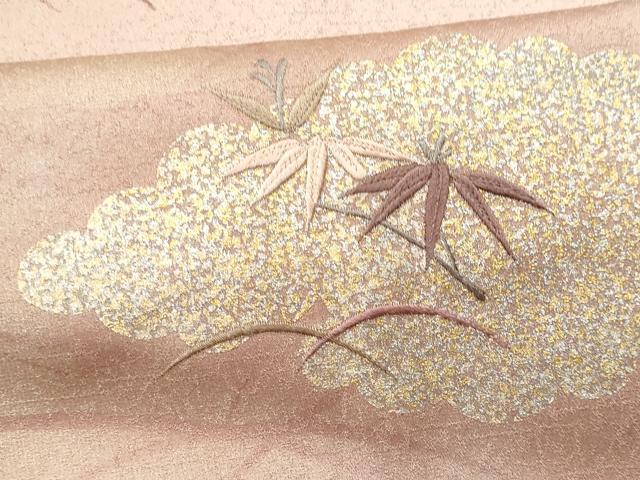 平和屋着物■訪問着　刺繍　雲取り籬枝花松文　暈し染め　金銀彩　やまと誂製　正絹　逸品　CABF0889fb