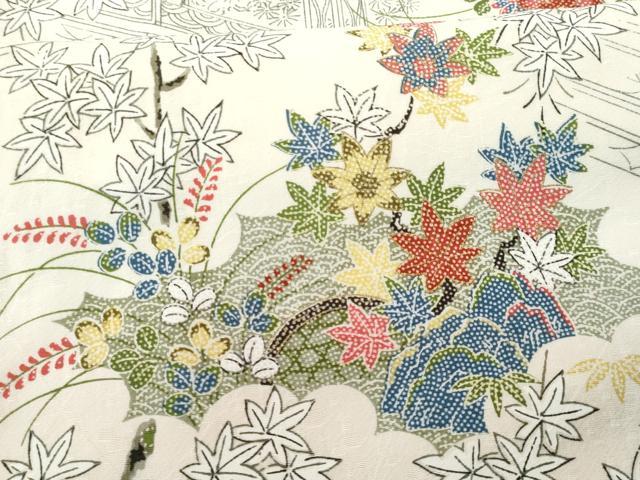 平和屋着物■上質な小紋　風景文　正絹　逸品　CABF0890fb
