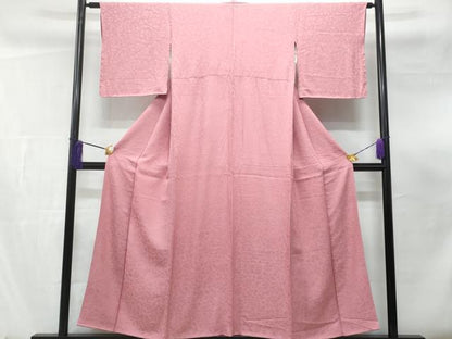 平和屋着物■上質な色無地　花唐草地紋　長春色　正絹　逸品　CABF0896fb