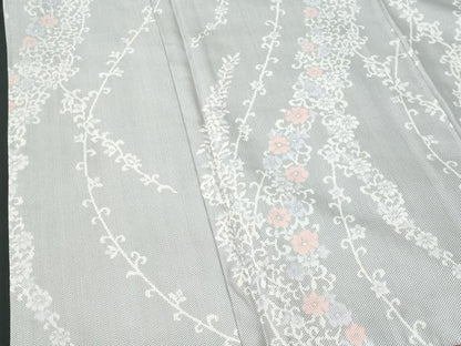 平和屋着物■上質な紬　花唐草文　正絹　逸品　CABF0897fb