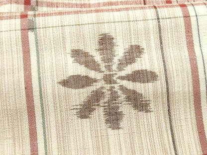 平和屋着物■上質な紬　格子舞花文　正絹　逸品　CABF0899fb