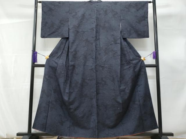平和屋着物■結城紬 草花文 正絹 逸品 CABF0913fb