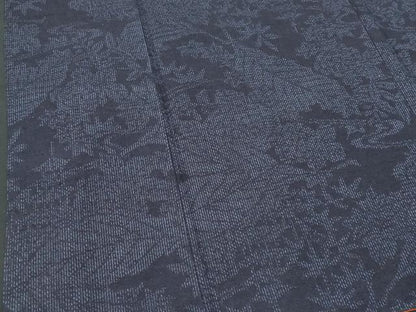 平和屋着物■結城紬 草花文 正絹 逸品 CABF0913fb