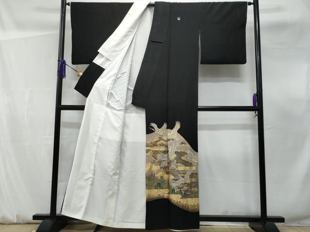 平和屋着物■豪華黒留袖　飛鶴風景文　正絹　逸品　CABF0922fb