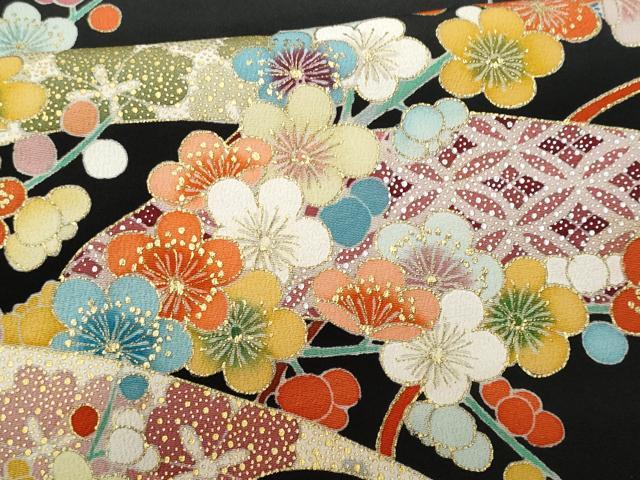 平和屋着物■豪華黒留袖 刺繍 几帳枝花文 金彩 正絹 逸品 CABF0926fb