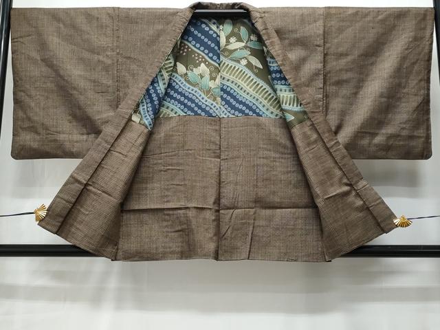 平和屋着物■男性　本場大島紬　アンサンブル　幾何学文　正絹　逸品　◯CABF0936fb