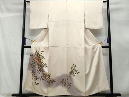 平和屋着物■訪問着 刺繍 南天枝葉文 暈し染め 正絹 逸品 CABF0952fb