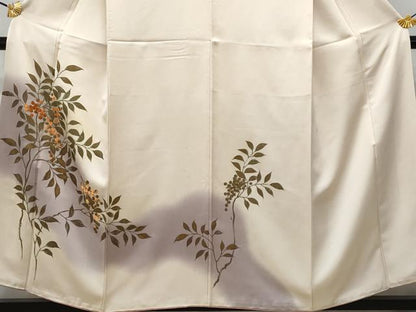 平和屋着物■訪問着 刺繍 南天枝葉文 暈し染め 正絹 逸品 CABF0952fb