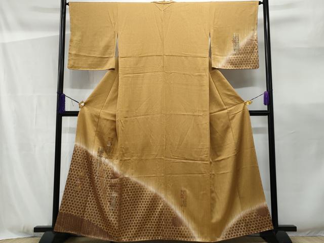 平和屋着物■訪問着 刺繍 短冊舞桜文 暈し染め 金彩 正絹 逸品 未使用 CABF0962fb