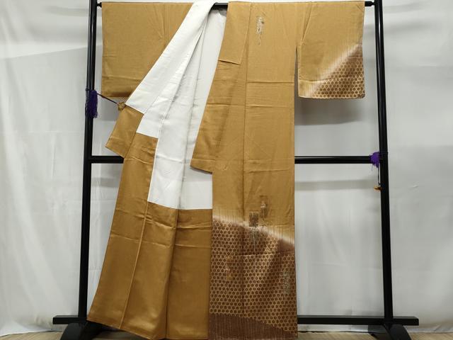 平和屋着物■訪問着 刺繍 短冊舞桜文 暈し染め 金彩 正絹 逸品 未使用 CABF0962fb