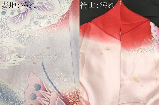 平和屋着物■豪華振袖 舞蝶孔雀羽文 暈し染め 金銀彩 正絹 逸品 CABF0973fb