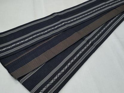平和屋着物◎男性　本場筑前博多織　角帯　献上　正絹　逸品　CABF0982fb