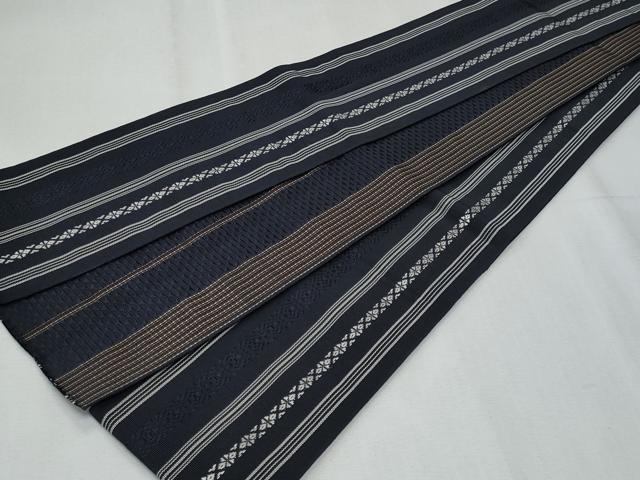 平和屋着物◎男性　本場筑前博多織　角帯　献上　正絹　逸品　CABF0982fb