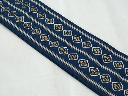 平和屋着物◎男性　本場筑前博多織　角帯　菱花文　証紙付き　正絹　逸品　CABF1015fb