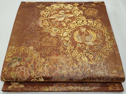 平和屋着物◎六通柄袋帯　鳳凰花文　金銀糸　正絹　逸品　CABF1037fb