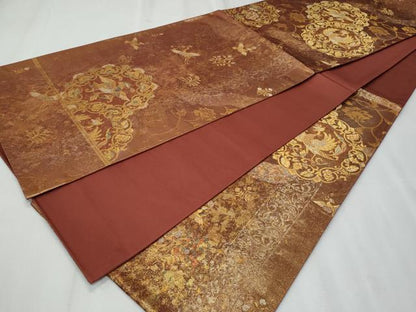 平和屋着物◎六通柄袋帯　鳳凰花文　金銀糸　正絹　逸品　CABF1037fb
