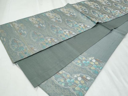 平和屋着物◎六通柄袋帯　雲取り菊文　金銀糸　正絹　逸品　CABF1044fb