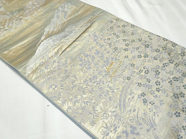 平和屋着物◎六通柄袋帯　遠山風景文　金銀糸　正絹　逸品　CABF1046fb
