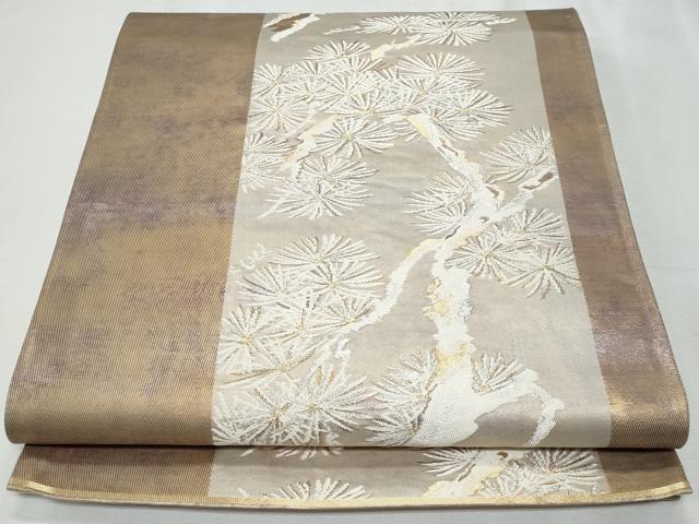 平和屋着物◎六通柄袋帯　枝松葉文　金銀糸　正絹　逸品　CABF1047fb