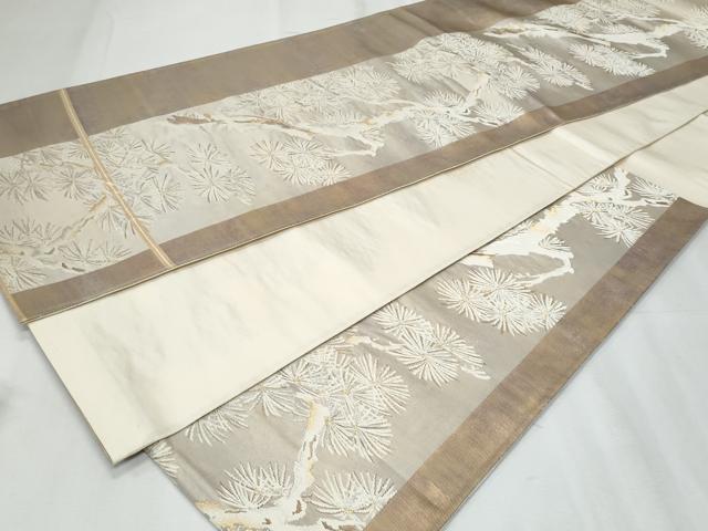 平和屋着物◎六通柄袋帯　枝松葉文　金銀糸　正絹　逸品　CABF1047fb