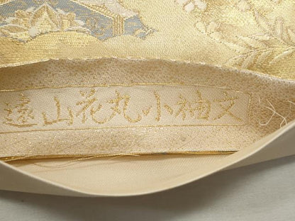 平和屋着物◎六通柄袋帯　唐織　遠山花小袖文　銀糸　正絹　逸品　CABF1050fb
