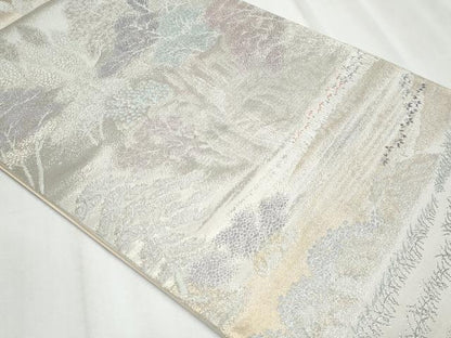 平和屋着物◎六通柄袋帯　遠山樹林文　金銀糸　正絹　逸品　CABF1057fb