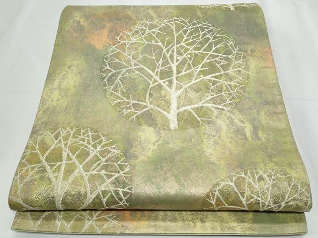 平和屋着物◎六通柄袋帯　枝葉丸文　金銀糸　正絹　逸品　CABF1058fb