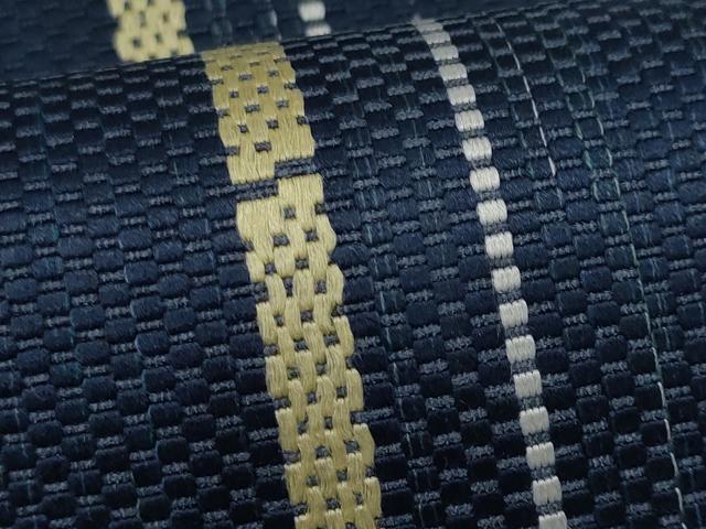 平和屋着物◎男性　本場筑前博多織　角帯　縞　正絹　逸品　CABF1068fb