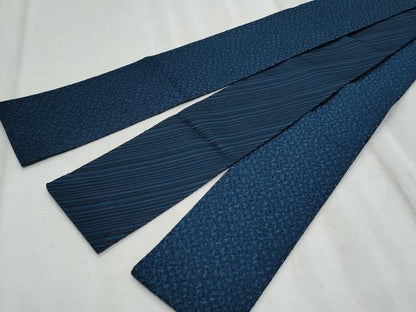 平和屋着物◎男性　本場筑前博多織　両面　角帯　霞文　正絹　逸品　CABF1072fb