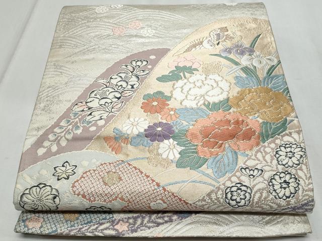 平和屋着物◎六通柄袋帯　唐織　九百錦　辻が花遠望　金銀糸　正絹　逸品　CABF1083fb