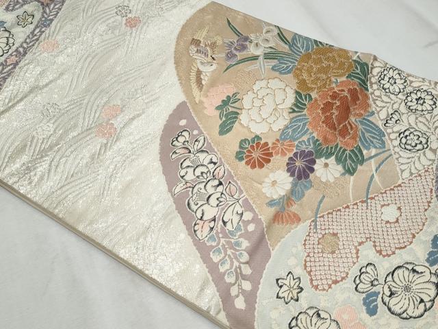平和屋着物◎六通柄袋帯　唐織　九百錦　辻が花遠望　金銀糸　正絹　逸品　CABF1083fb